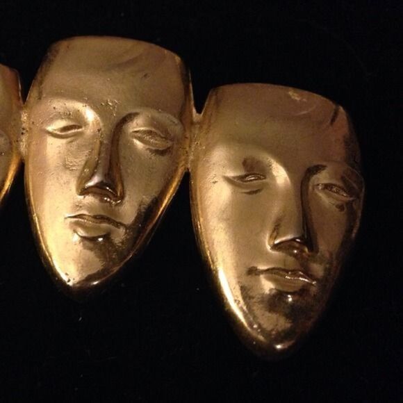 Gold 3 Face Pin 3" wide. - Picture 3 of 4